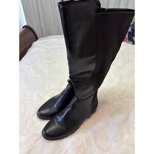Lane Bryant Smooth 50/50 Black Rand Boot with Silver Accent on Heel